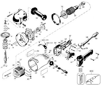 Page A Diagram and Parts List for 4076 Type 5 Black and Decker Sander Polisher